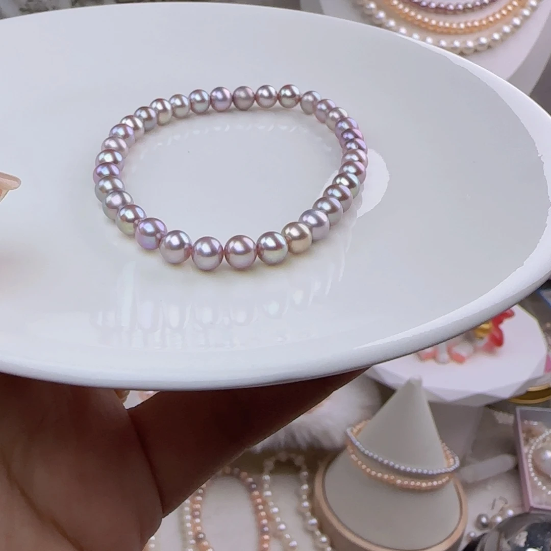 未镶嵌手绳淡水珍珠5-6mm微微瑕