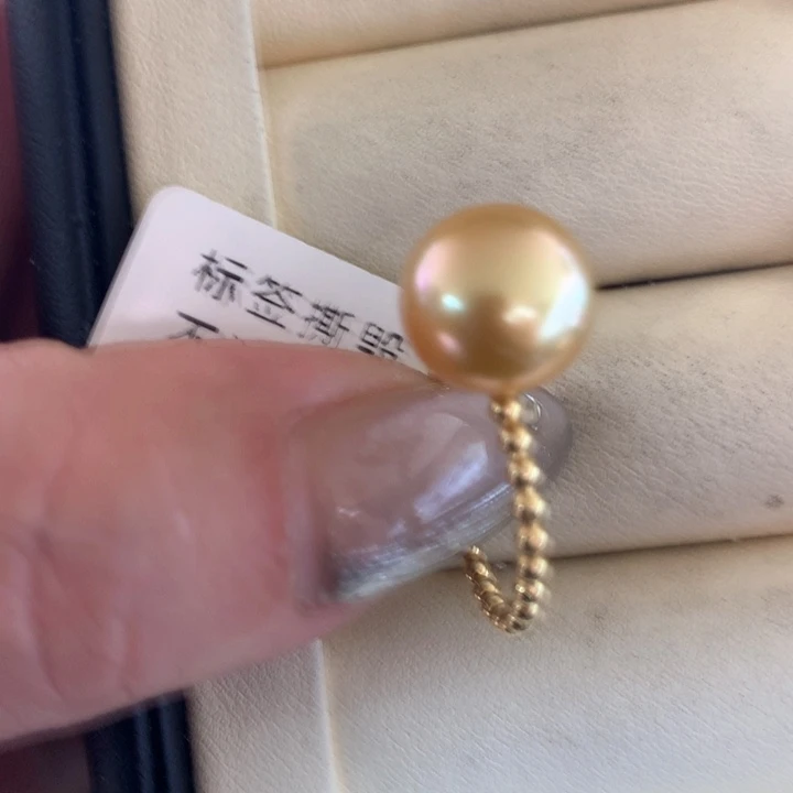 18K金镶嵌戒指海水珍珠