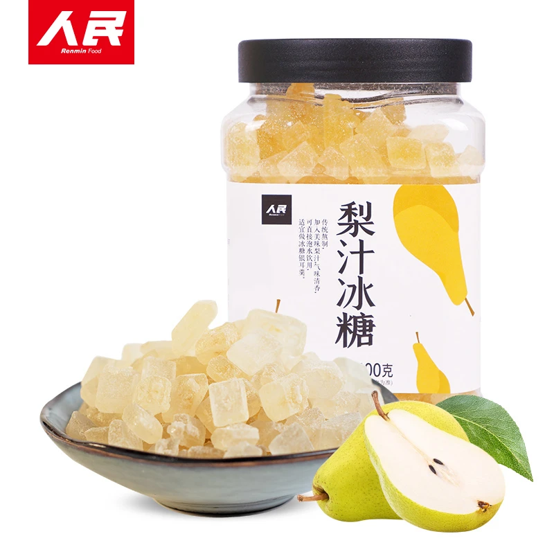 人民食品梨汁冰糖400g小粒黄冰糖多晶冰糖烘焙调味泡水熬银耳汤