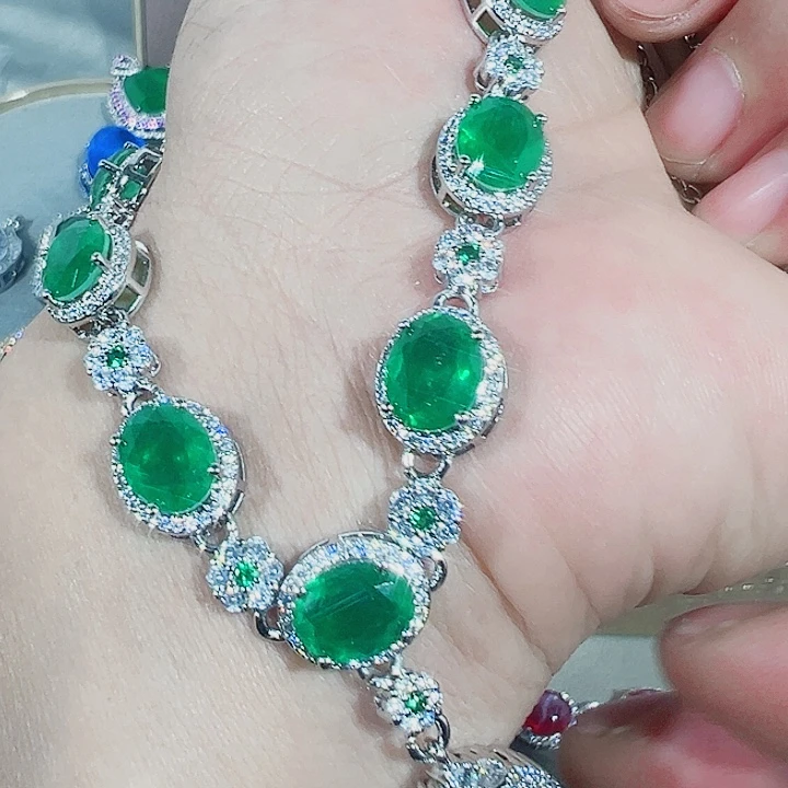 非金属红色蓝色满镶嵌吊坠