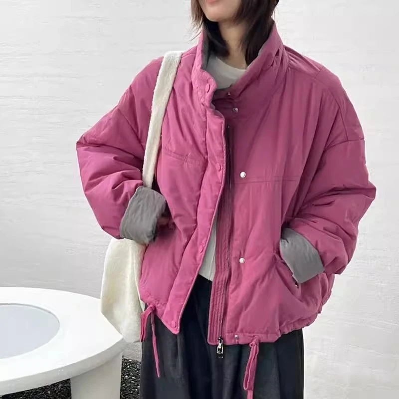 【三言优选】➕韩版时尚立领抽绳外套女减龄洋气保暖显瘦棉服➕915