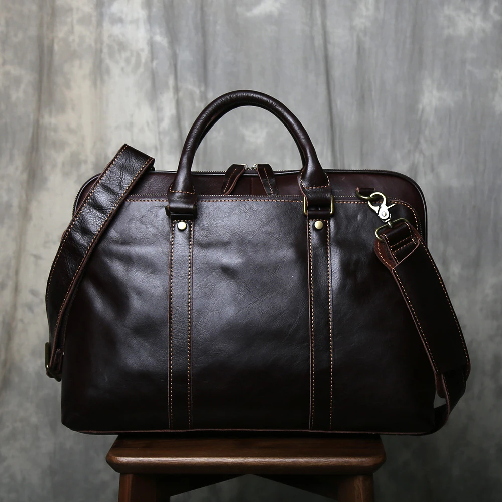 JLFGPJ复古横款头层牛皮手提电脑包男休闲商务真皮高档公文包男款