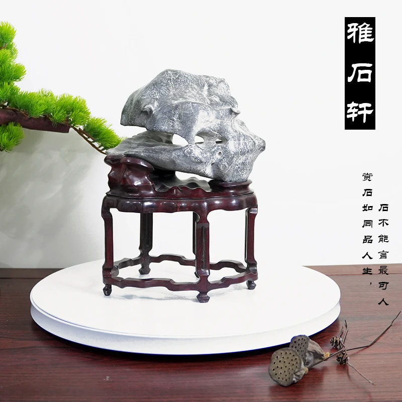 太湖石老藏【观山】新中式玄关书房摆设室内