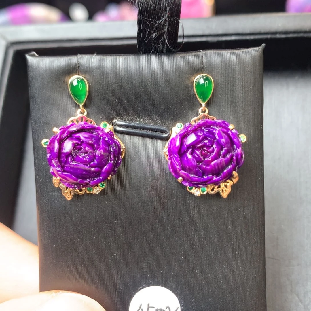 未镶嵌苏纪石（舒俱来）耳饰