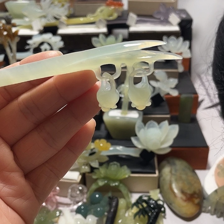 蛇纹石玉合金发饰