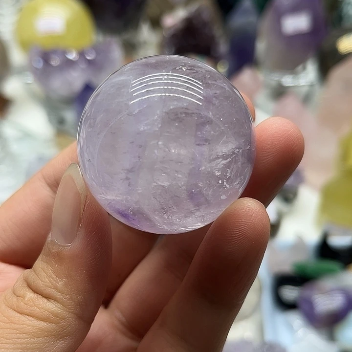 水晶珠宝半成品未镶嵌89克紫水晶球