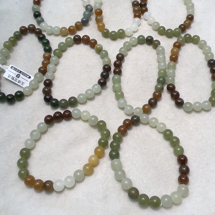 和田玉未镶嵌手串新疆多宝卡8柔光多样性拍一发一