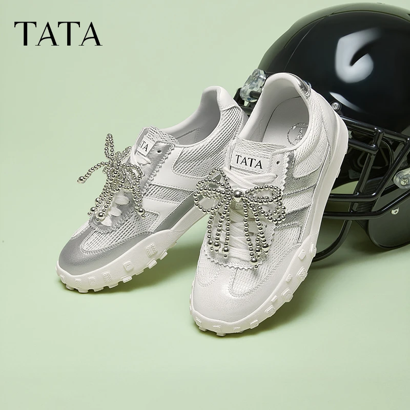 TATA他她2025春新款时尚芭蕾风珍珠阿甘鞋复古休闲运动鞋CV301AM5