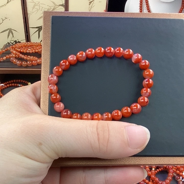 南红玛瑙未镶嵌手链