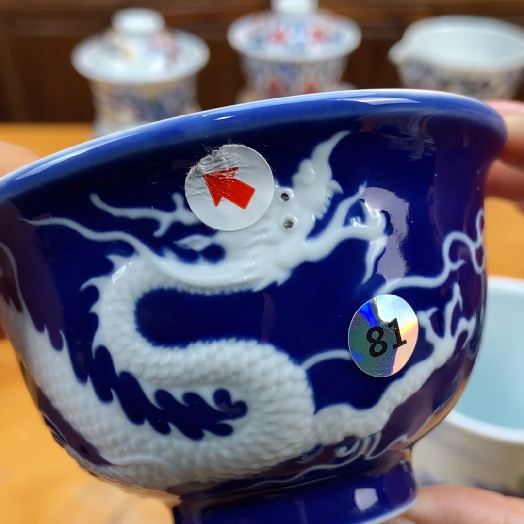 手绘现代茶具非仿古
