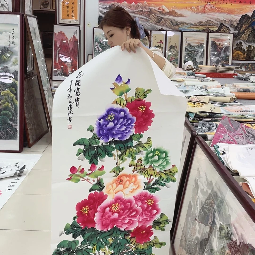 国画纯手绘山水花鸟