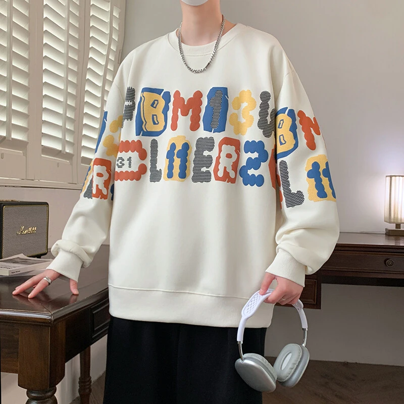 春秋季新款卫衣男士长袖T恤青少年学生休闲百搭INS港风宽松上衣服