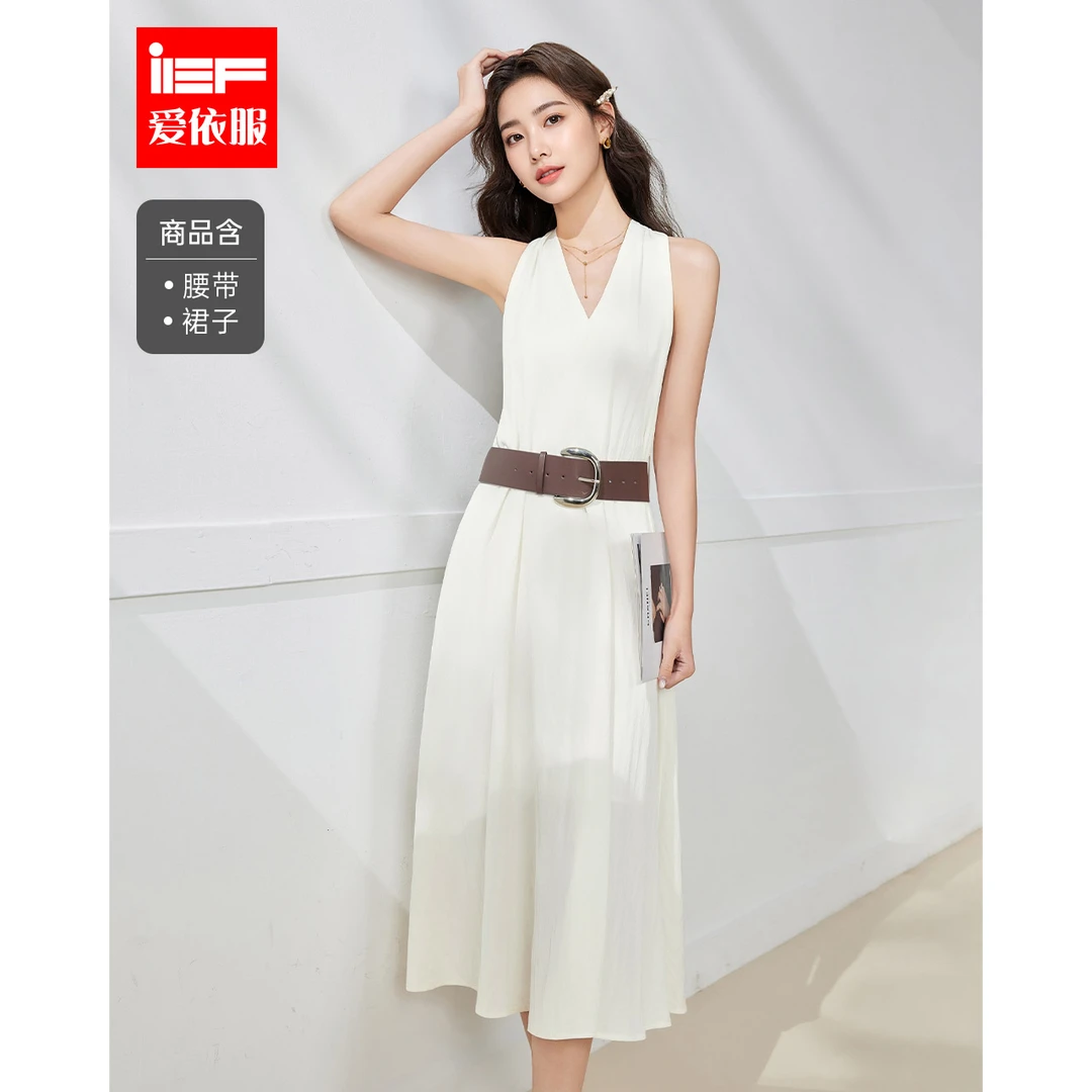 IEF/爱依服2025夏季新款成熟精致女人味通勤气质百搭V领背心长裙