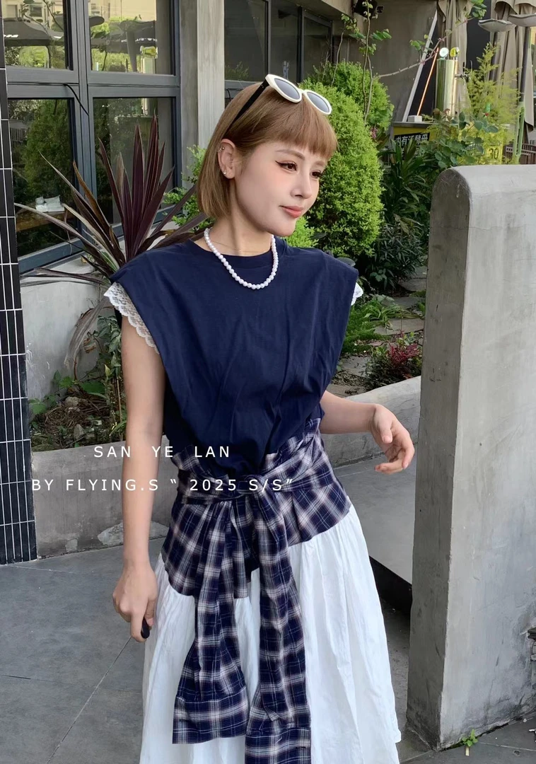 SYL2025夏季新款气质显瘦拼接连衣裙6099