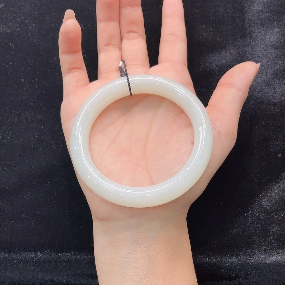 和田玉手镯未镶嵌和田玉青海料白玉手镯59