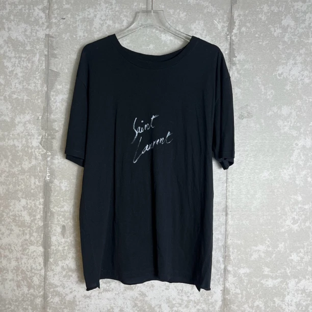 未使用 YSL/圣罗兰 L*1/圣罗兰涂鸦logo印花黑色短袖/17388