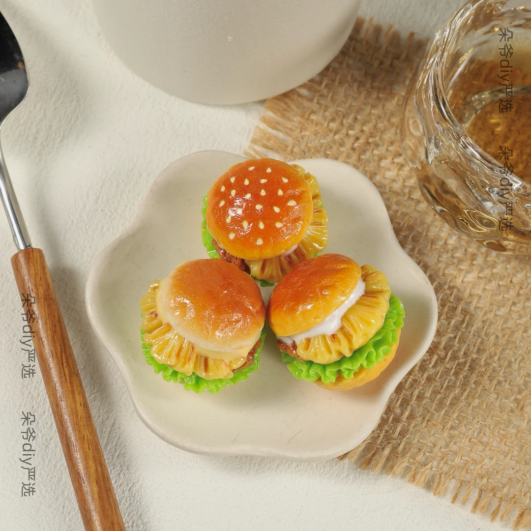 DUOYE/朵爷定制凤梨牛肉堡【现H】diy树脂食玩配件摆件装饰玩具