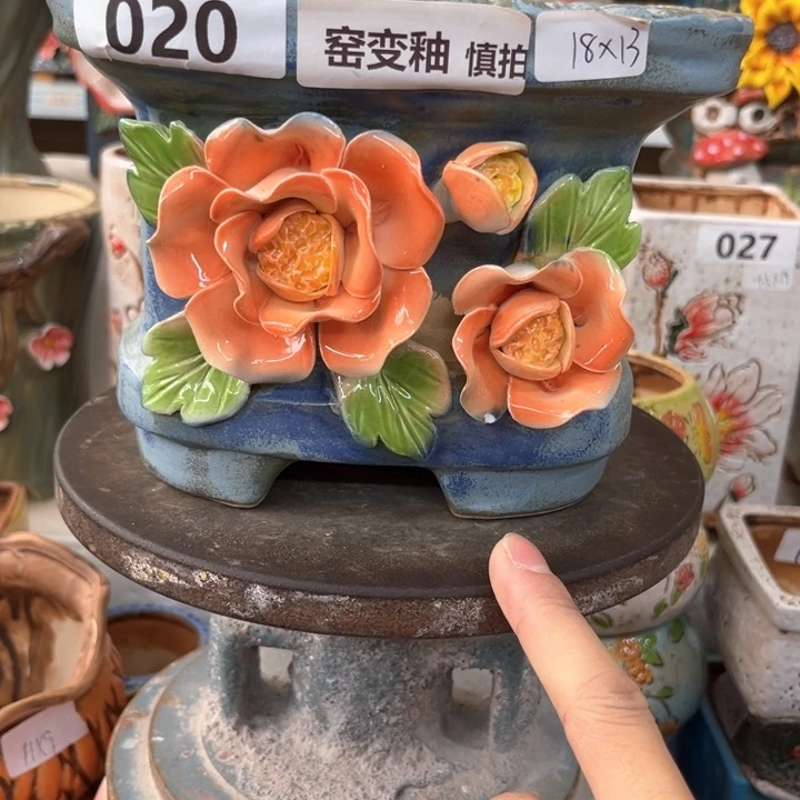 紫砂花盆粗陶材质多肉花盆