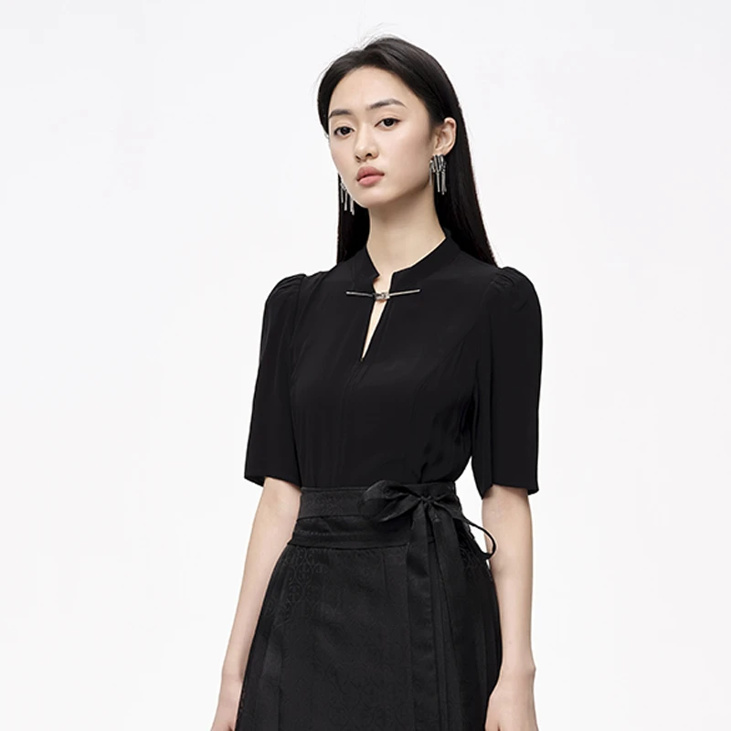 【直播专享】商场同款夏季新品金属盘扣小立领国风上衣N024B42071