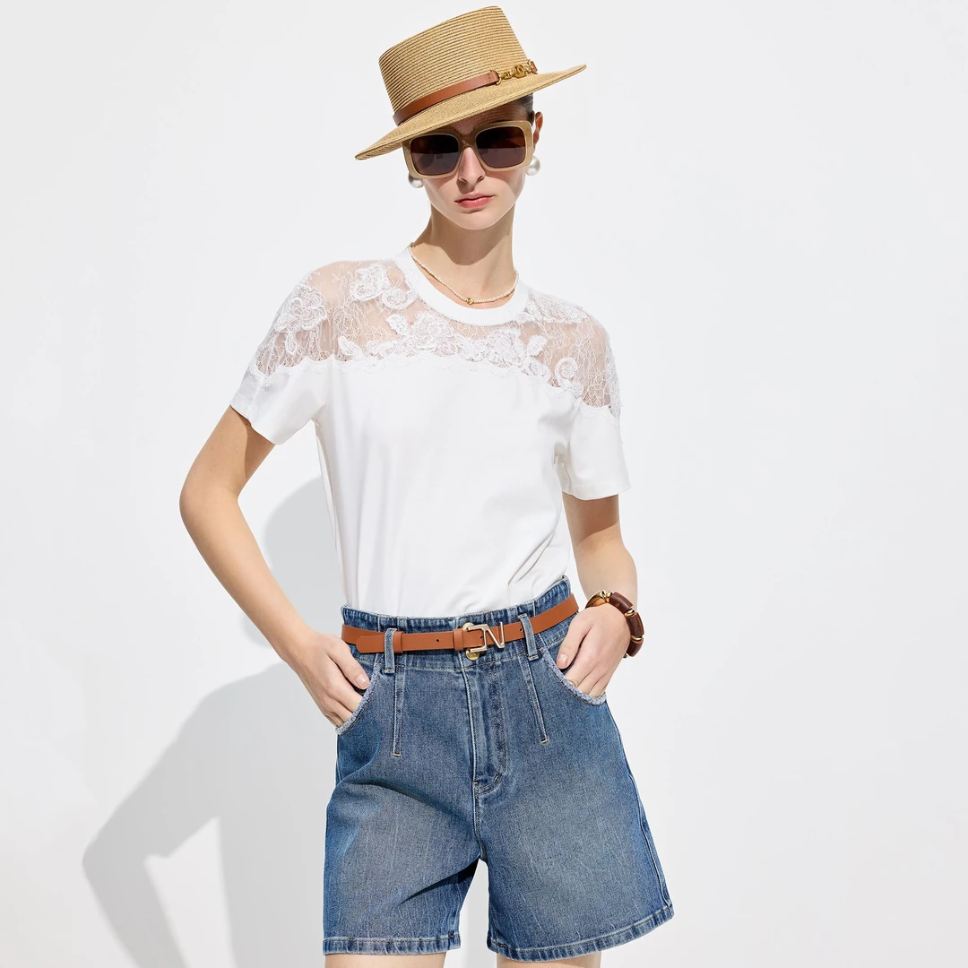 COCOON/可可尼百搭牛仔蓝短裤25203BF171006064