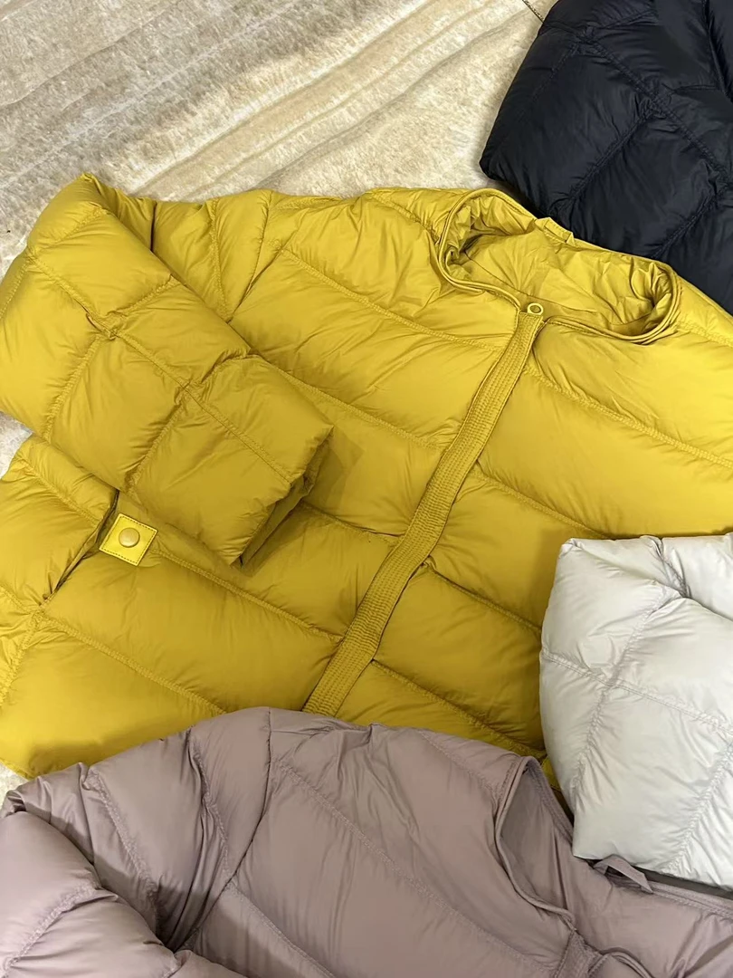 cc家韩系无领两扣拉链羽绒服【衣长60左右】