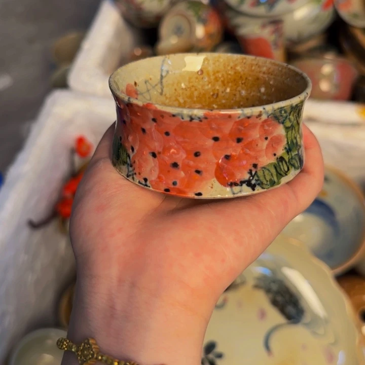 阳***照瓷片景德镇陶瓷手工手绘