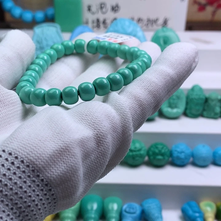 湖北批发精挑绿色矿原创手串108 以介绍为准