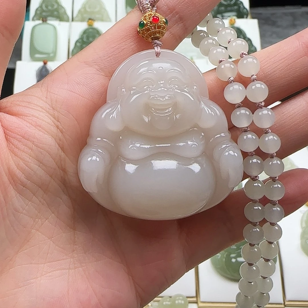 和田玉足金镶嵌颈饰纳****～48