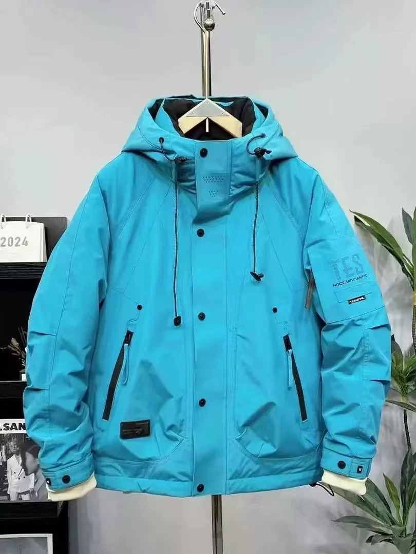 【8188】冬季新款结构多口袋男士连帽防寒服棉服外套*羽