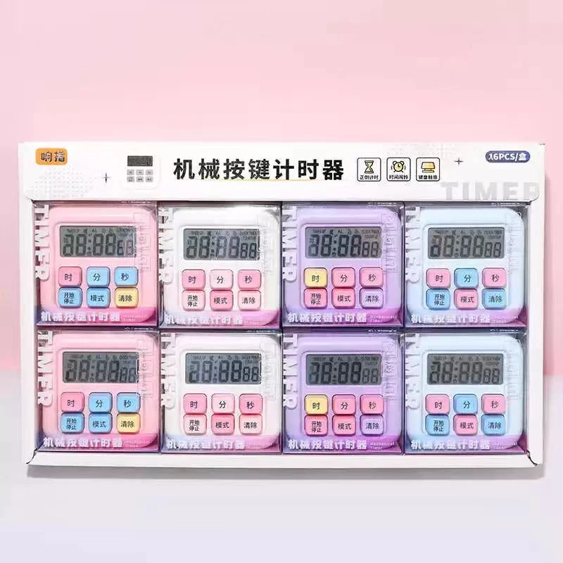 响指莫兰迪机械按键计时器厨房计时闹钟学生秒表时间管理提醒器