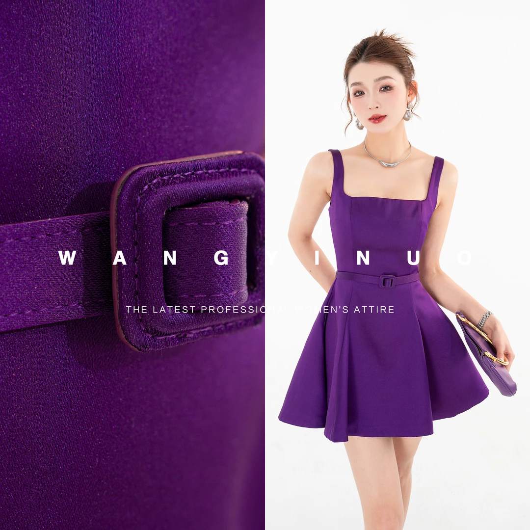 MD现货·依诺【莫斯甜酒】2025夏季新品欧若风设计长款吊带连衣裙