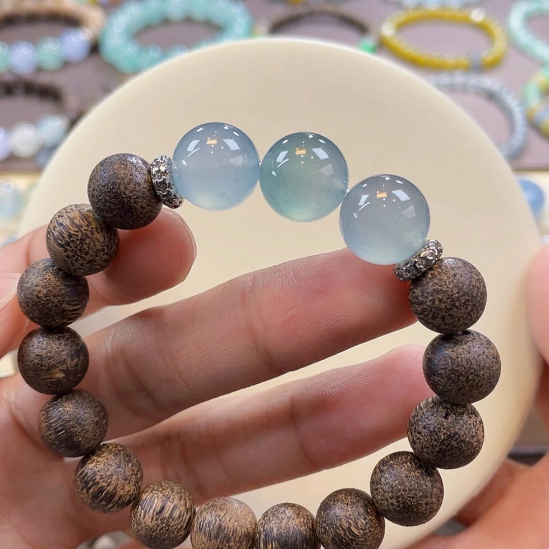 【闪购商品】未镶嵌手串翡翠高冰蓝紫