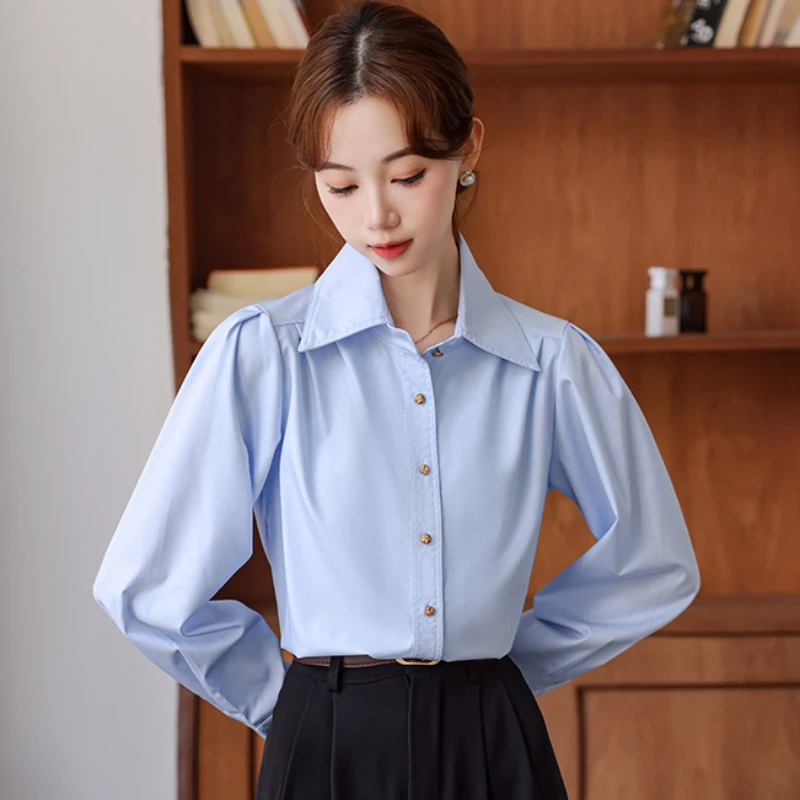 高级感轻奢抗皱衬衫女职业套装通勤2024新款春秋气质面试正装衬衣