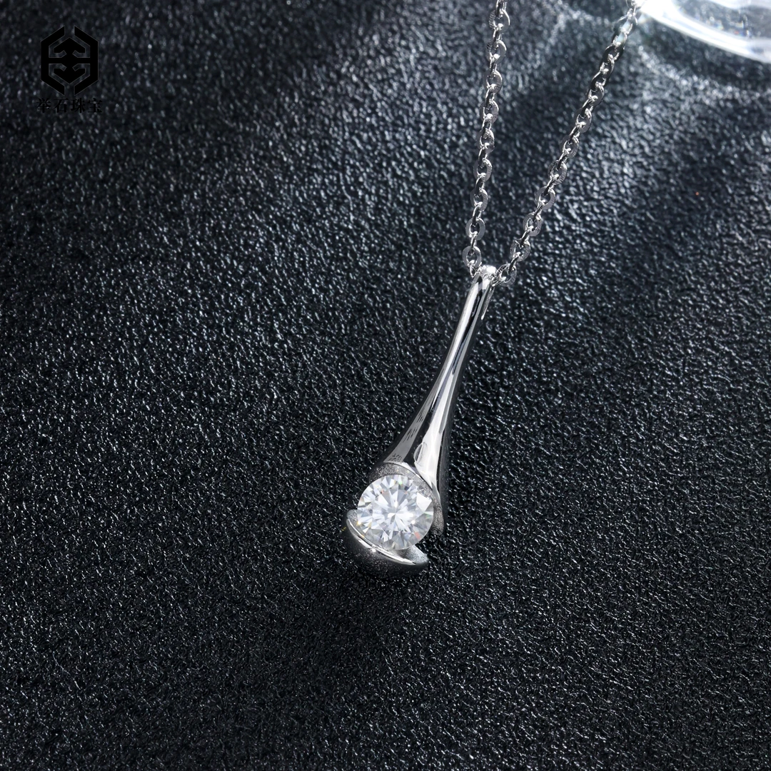 925银莫桑石银制品 【举石珠宝】T0112-9819-181莫桑钻项链（一件）v