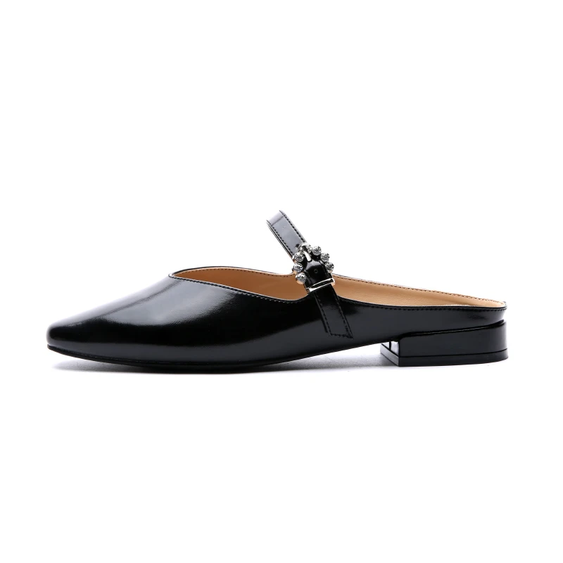 复古法式一字带浅口单鞋女夏季外穿软底防滑凉拖WYW2327-1