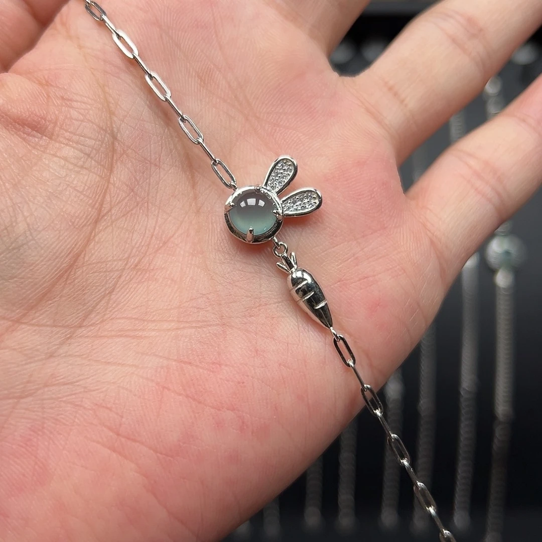 翡翠银S925镶嵌手链