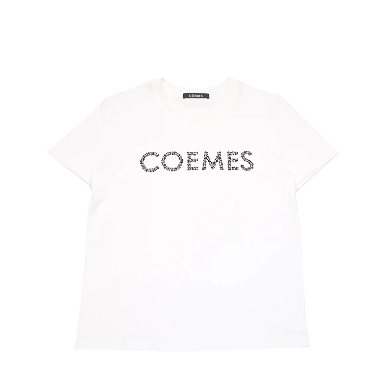 COEMES设计师品牌25春夏珍珠字母短袖T恤