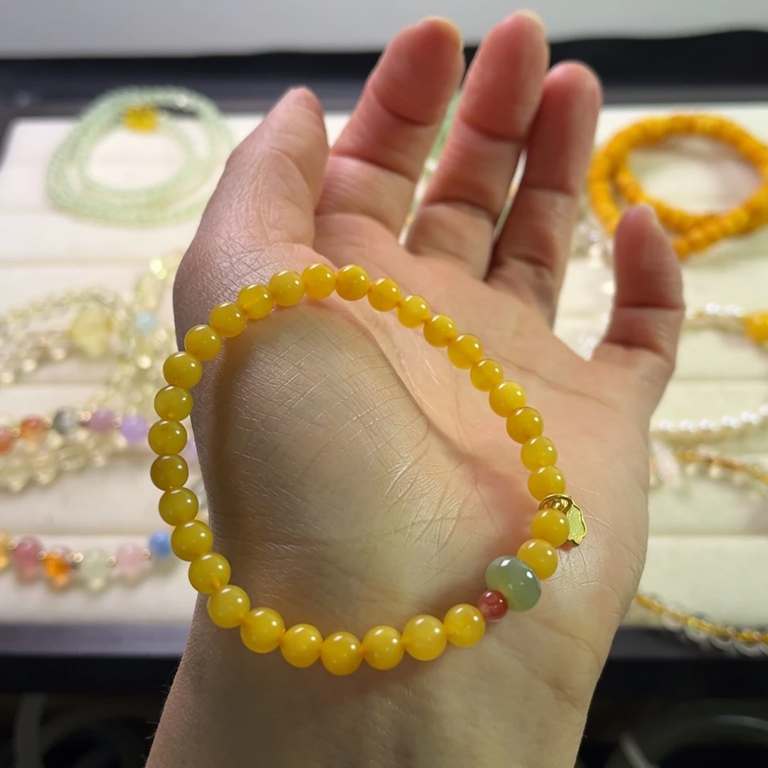 未镶嵌蜜蜡裸石手链