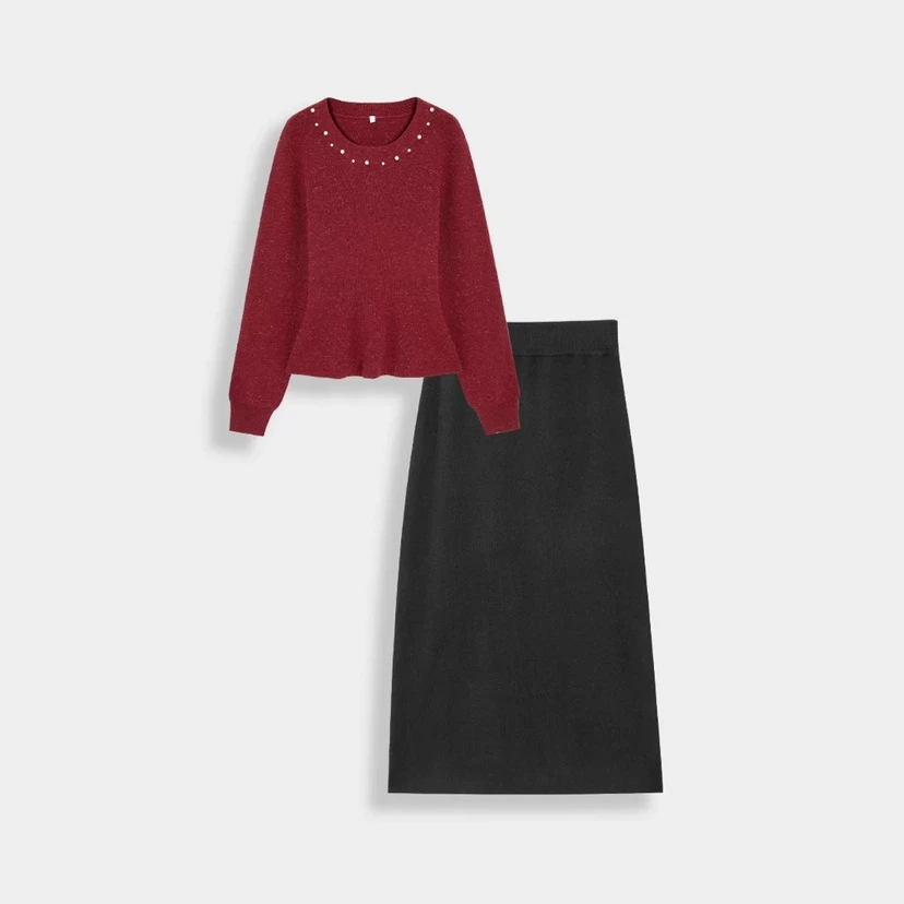 IEF/爱依服时尚套装2025冬春新款法式成熟优雅气质通勤上下套裙