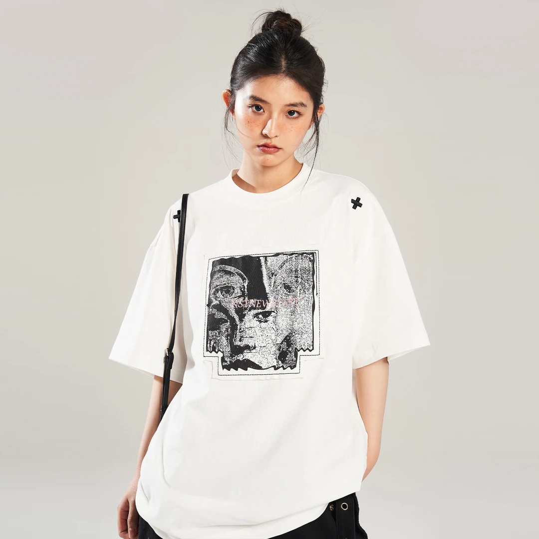 NSTNEW START发芽计划2024映象感T字logo贴布短袖T恤宽松百搭