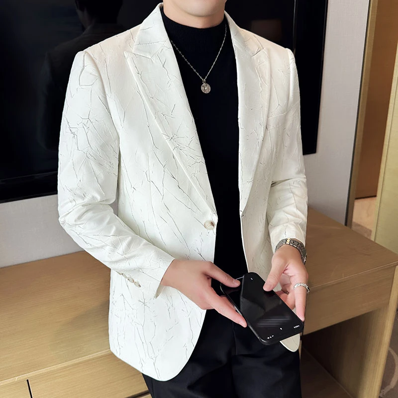 高级感提花西装外套西服