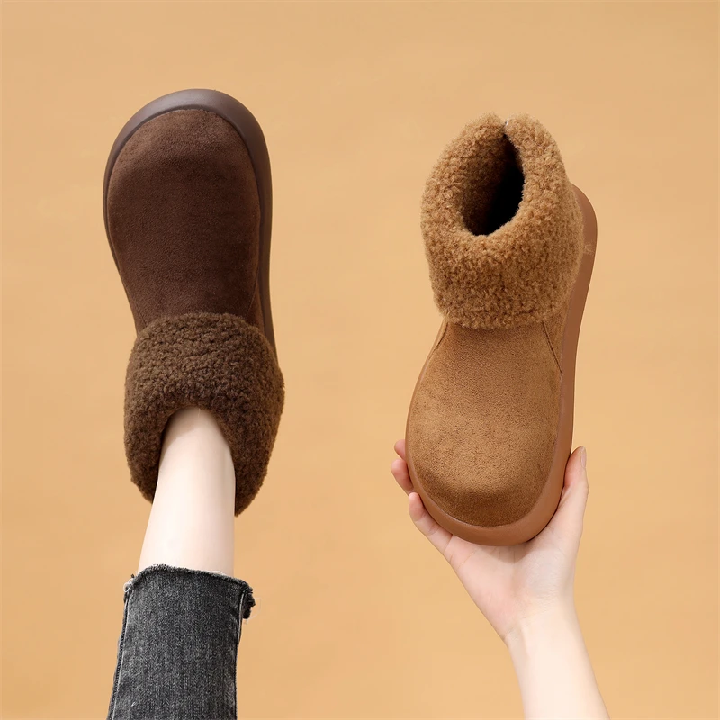 时尚超火经典厚底雪地靴女2025冬季东北防寒保暖软底大棉靴大码41