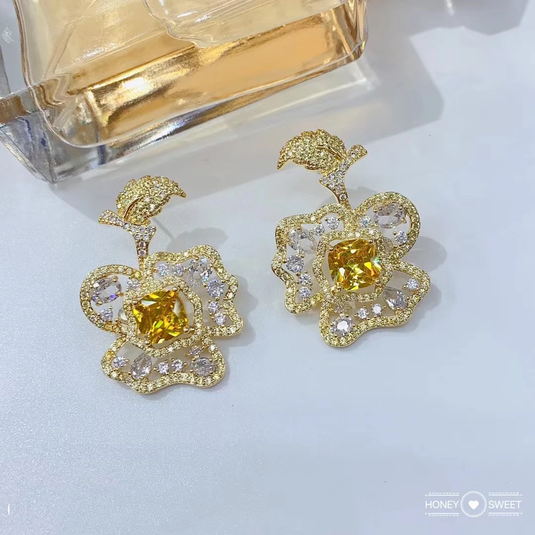 合金合成锆石耳饰 2965高级轻奢时尚优雅耳饰