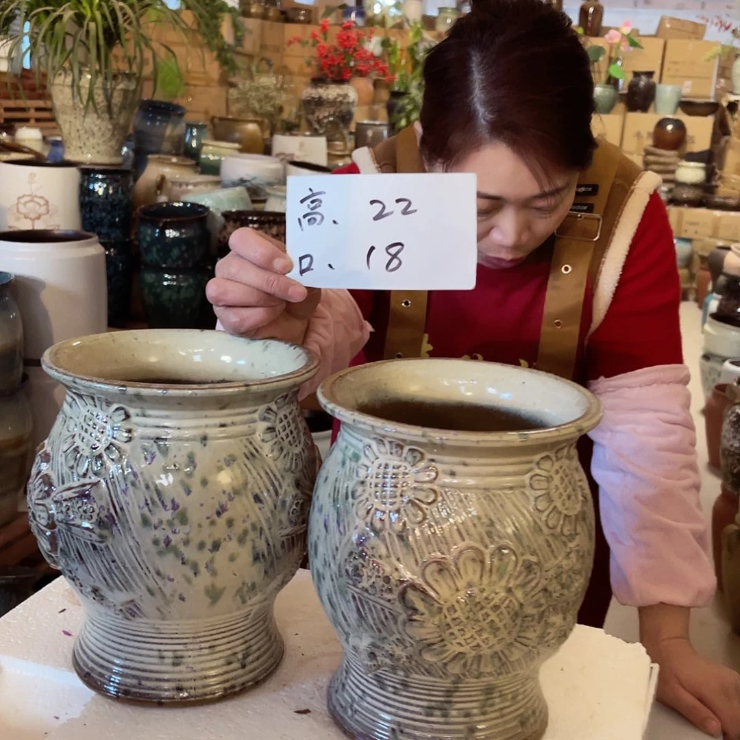 紫砂花盆高度22口径18