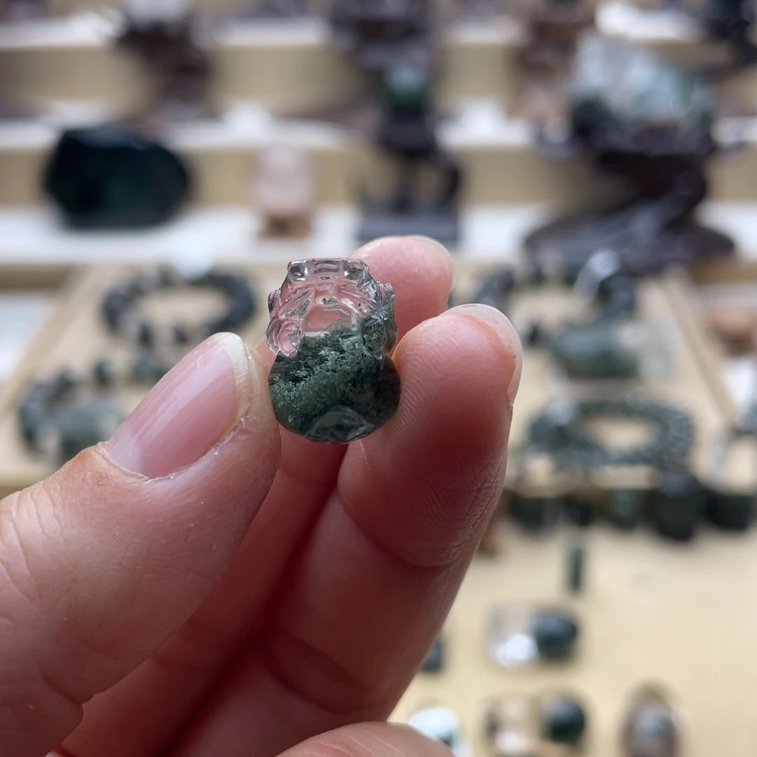 水晶未镶嵌颈饰绿幽灵聚宝盆貔貅