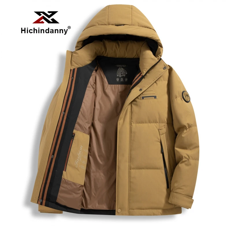 HICHIN男士户外休闲羽绒服冬季加厚保暖短款羽绒外套防寒简约百搭