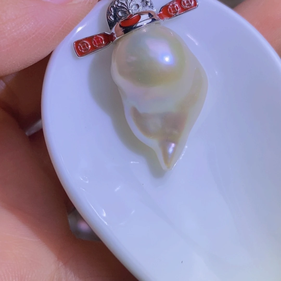 淡水珍珠银S925镶嵌天然淡水珍珠