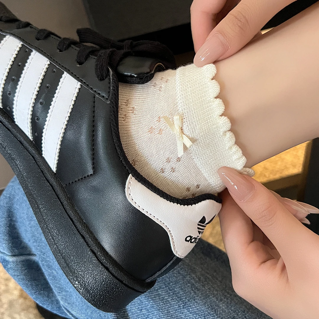袜子女夏季薄款短袜芭蕾风女款蝴蝶结JK洛丽塔百搭女孩夏天薄短筒