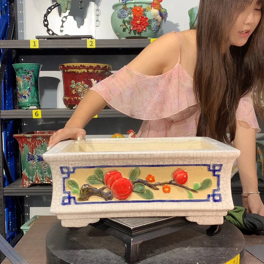 M****高温烧制石湾盆花盆瑕疵