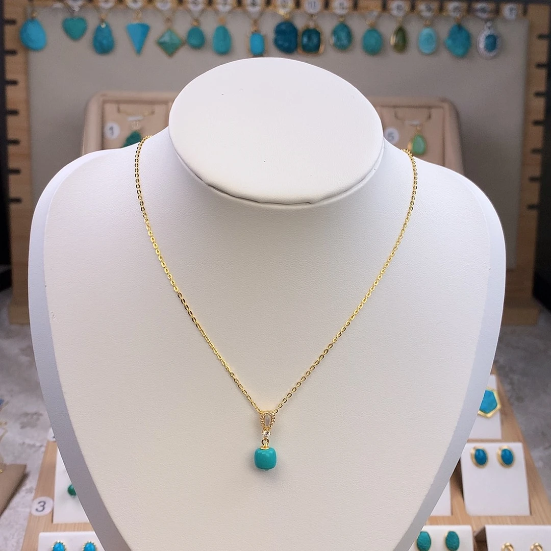 银S925镶嵌绿松石颈饰